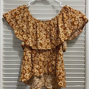 Off the Shoulder Flower Top
